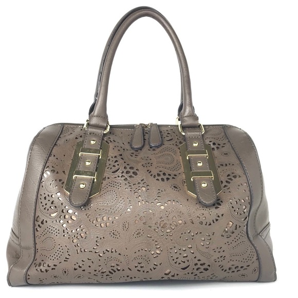 Brown Laser Cut Satchel Bag - Picture 1 of 5